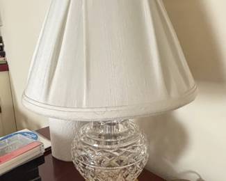 Waterford Crystal Table Lamp with Pleated Shade