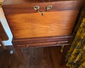 Antique Mahogany Cellarette on Stand with Drawer