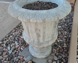 Large Concrete Urn Planter with Acanthus Leaf Motif