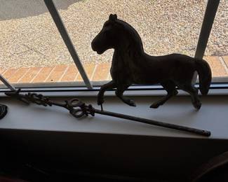 Vintage Bronze Horse Weathervane Sculpture