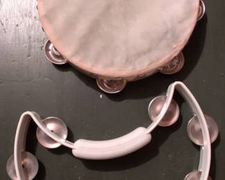 Tambourine Set Round with Natural Skin and HalfMoon Plastic