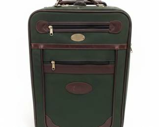 Orvis Battenkill Green Canvas and Leather Trim Luggage Suitcase