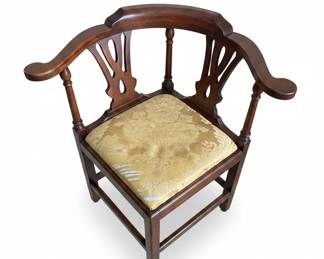 Antique Mahogany Chippendale Style Corner Chair