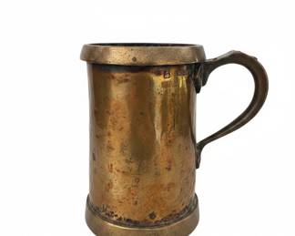Antique Brass Quart Measure Tankard
