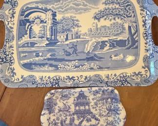 Spode Blue Italian Serving Tray Set