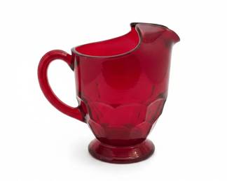 Viking Glass Ruby Red Georgian Pitcher