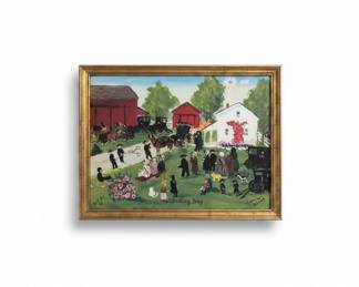 Emma Schrock The Wedding Day Folk Art Painting