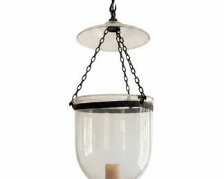 Antique Bell Jar Lantern with Candle Holder