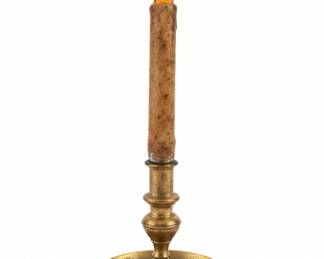 Brass Candlestick with Electric Candle