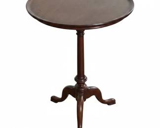 Antique Mahogany Pie Crust TiltTop Candlestand Table
