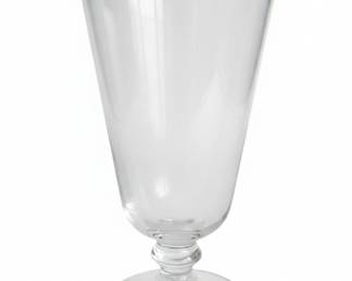 Vintage Etched Floral Footed Glass Tumbler