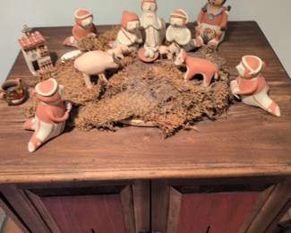 Nativity Scene Figures by R. Lucero, San Felipe Pueblo