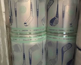 Vintage Golf Themed Tumblers Set