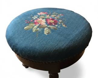 Victorian Needlepoint Footstool
