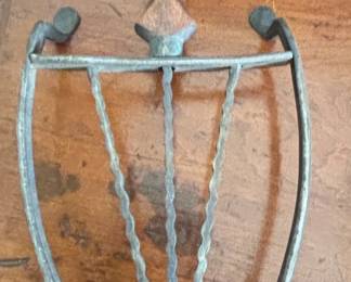 Antique Trivet with Turned Wooden Handle