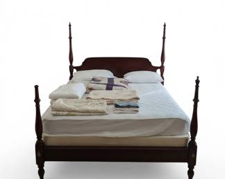 FourPoster Bed with Linens and Quilts