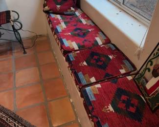 Southwestern Style Window Seat Cushion Set with Throw Pillow