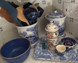 Spode Blue Italian Collection Ceramic Kitchenware Set