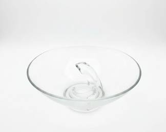 Clear Glass Swirl Bowl by Simon Pearce