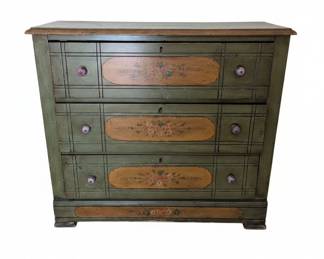 HandPainted Floral Pine Chest of Drawers