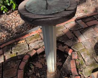 Vintage Cast Iron Sundial Garden Ornament