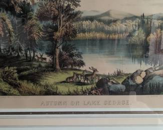 Autumn on Lake George Lithograph by Currier Ives second image