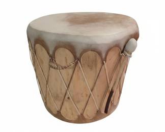 Native American Style Rawhide Frame Drum with Beater