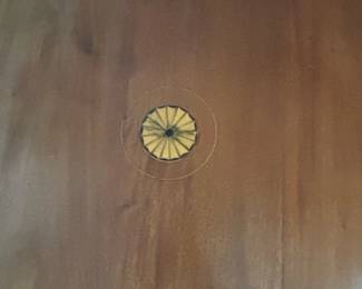 MidCentury Modern Wood Veneer Cabinet Door with Starburst Inlay