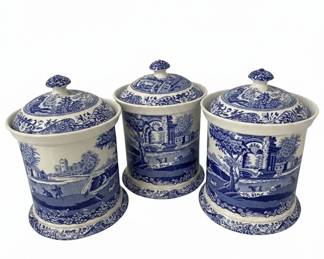 Spode Blue Italian Canister Set