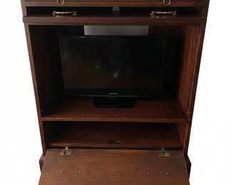 Vintage Mahogany Media Console or Armoire with FoldDown Door
