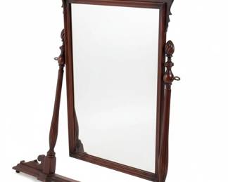 Antique Chippendale Style Mahogany Cheval Mirror