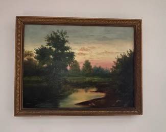 Landscape Oil Painting of a River Scene