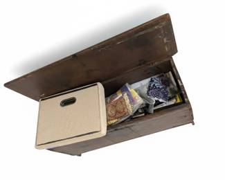 Vintage Steamer Trunk with Metal Accents
