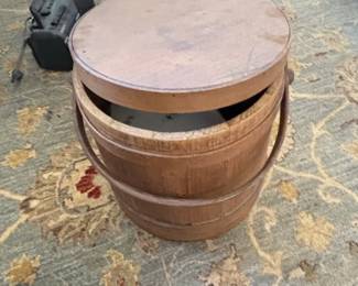 Wooden Firkin or Sugar Bucket