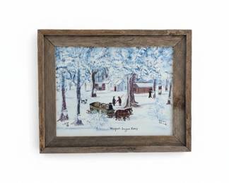 Emma Schrock Moyers Sugar Camp Folk Art Painting