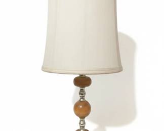 MidCentury Modern Table Lamp with Wooden Spheres