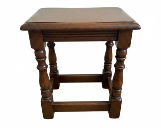 Antique Oak Bobbin Leg Stool
