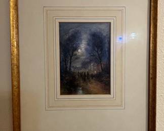 Moonlit Town Scene Print by William Manners