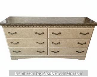 Laminate Top SixDrawer Dresser