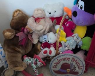 Assorted Plush Toys and Decorative Item