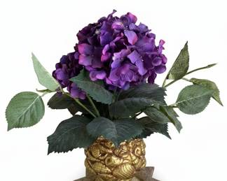 Artificial Hydrangea Arrangement in Decorative Urn