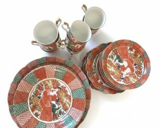 Arita Imari Peacock Pattern Tea Set