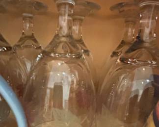 Set of Clear Glass Goblets