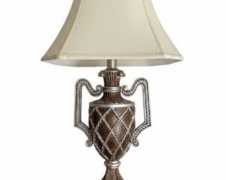 Fredrick Cooper Fluted Metal Urn Lamp with Lion Head Accents