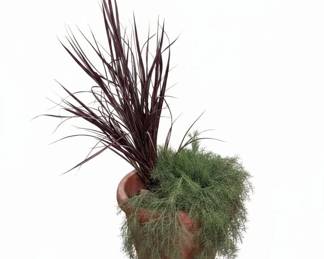 Artificial Fern and Grass Arrangement in Terracotta Pot second image