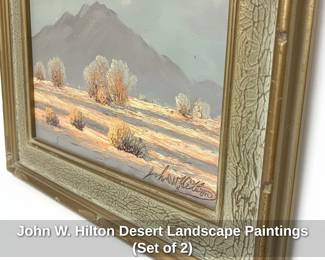 John W. Hilton Desert Landscape Paintings Set of  fifth image