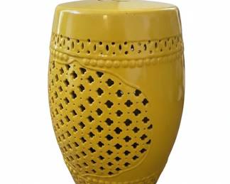 Yellow Lattice Ceramic Garden Stool
