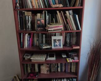Wooden Bookshelf with Assorted Books