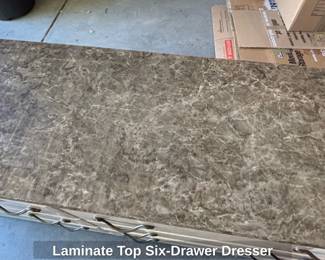 Laminate Top SixDrawer Dresser second image