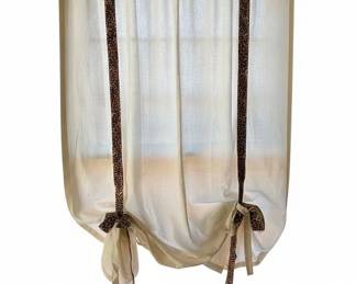 Roman Shade with Leopard Print Trim